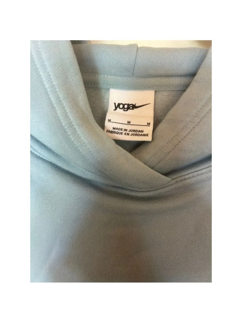 Women's Nike Yoga Light Blue Cropped Hoodie M